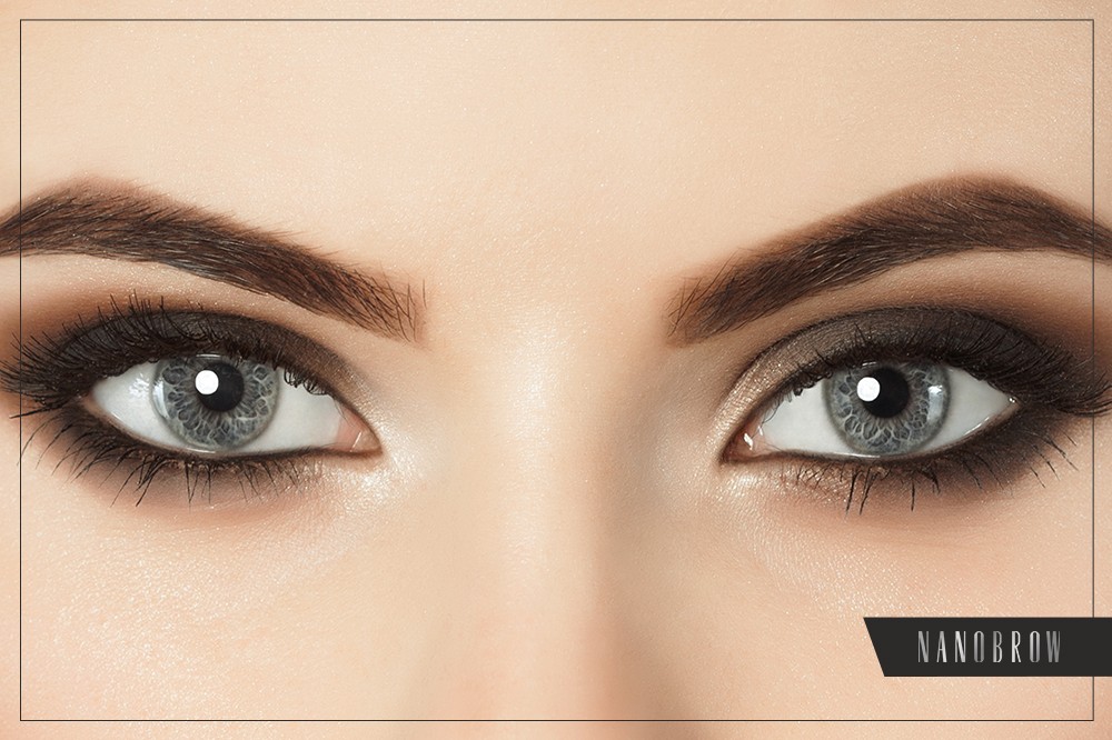 ögonbrynsmakeup med skuggor